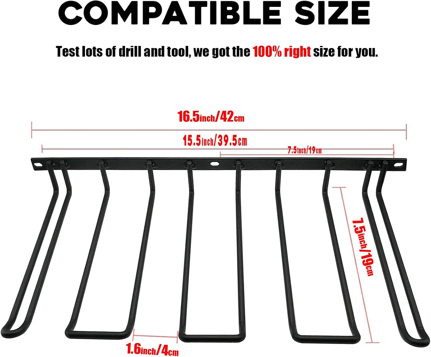 2 Pack Drill Holder, Power Tool Organizer Wall Mount, 80lb Heavy Duty Bearing Capacity Garage Storage, 4 Cordless Metal Shelf, Utility Storage Rack for Dewalt Cordless Tools Father Day Gifts