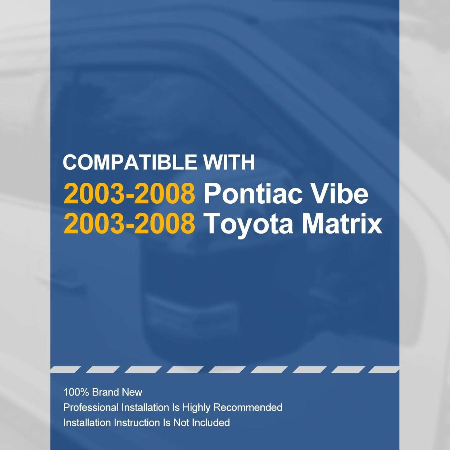 Auto Dynasty 4Pcs Carbon Fiber Pattern Window Visors Compatible with 2003-2008 Toyota Matrix Pontiac Vibe, Tape-On Front & Rear Window Deflectors Rain Guards Sun Wind Air Side Vent Shade, Glossy Black