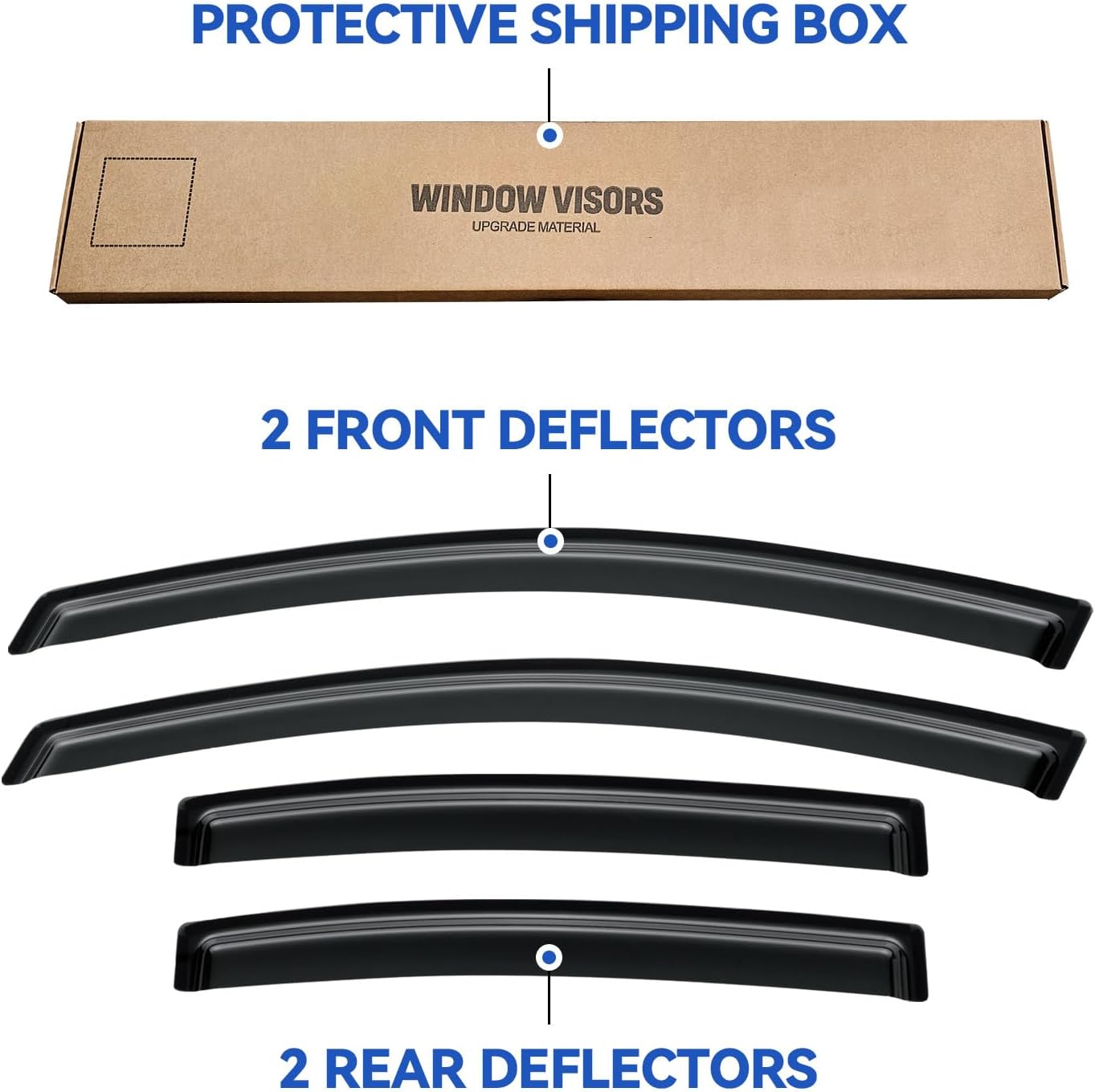 Window Visors Rain Guards Shield for 2007-2012 Nissan Sentra, Out-Channel Window Vent Wind Deflectors Visors Shades for 07-12 Nissan Sentra