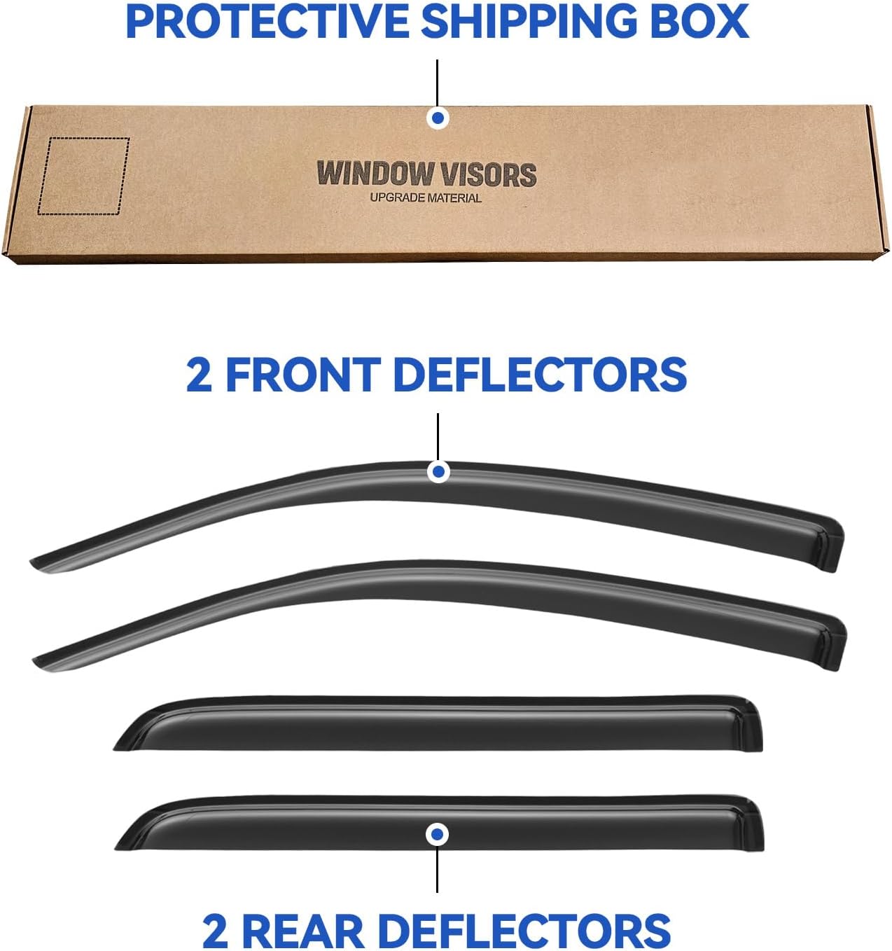 Window Visors Rain Guards for 2008-2022 Toyota Sequoia, Out-Channel Window Vent Wind Deflectors Visors Shades for 08-22 Sequoia