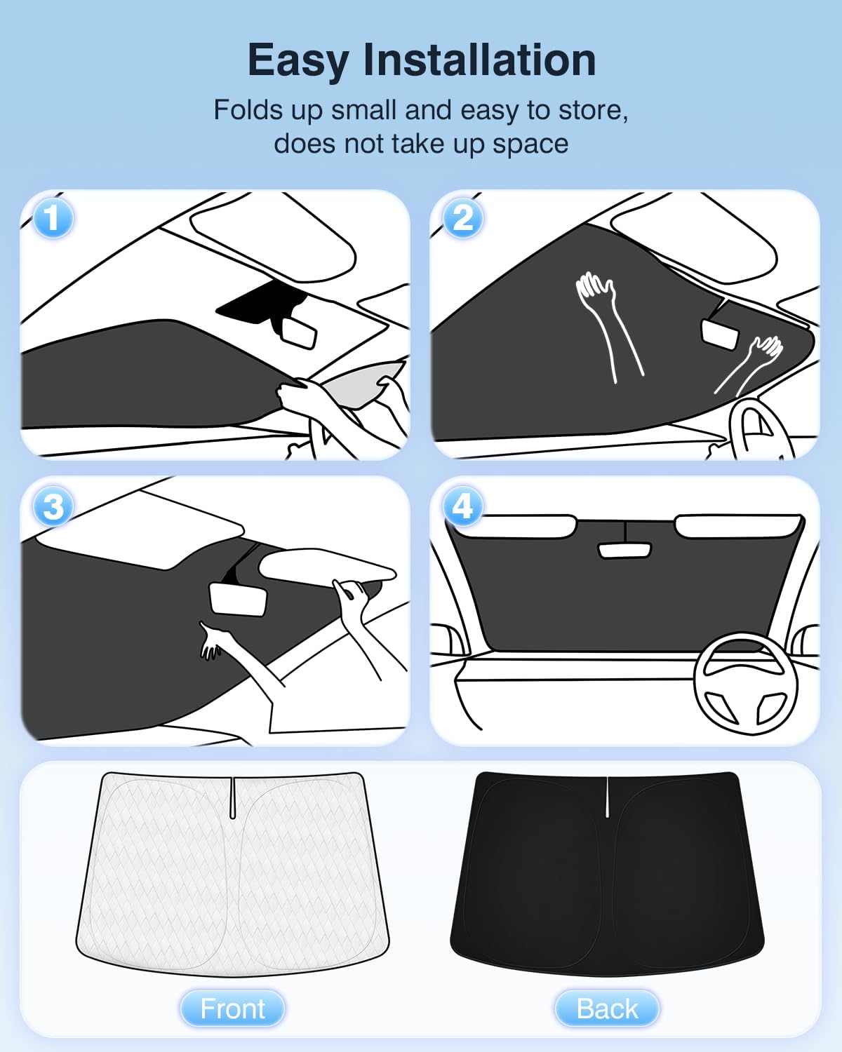 Windshield Sun Shade for Toyota Tundra (Limited, SR5, Platinum, TRD Pro) 2022-2025 2026, Custom Fit Foldable Front Window Sunshade Sun Visor for Tundra Accessories