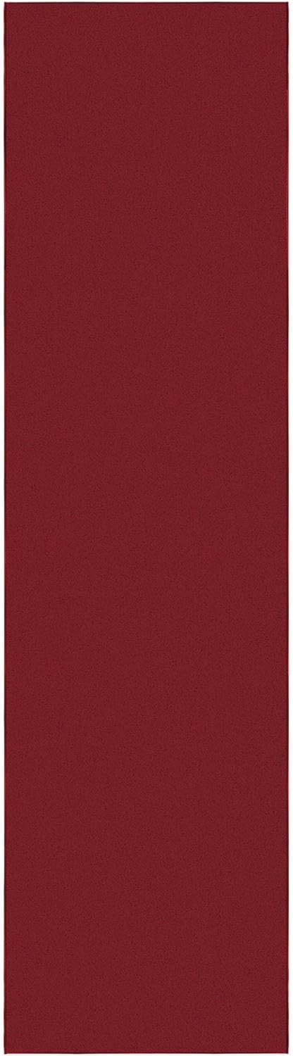 Ottomanson Hallway Runner Rug 2'7" x 9'10" Non Slip Solid Area Rugs Easy to Clean Laundry Rug Runner Durable & Pet Friendly Floor Carpet Runners for Hallways Entryway Living Room Kitchen, Red