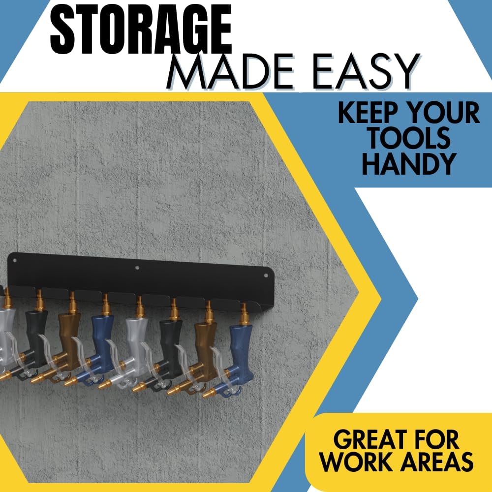 Koova Wall Mount Air Tool Holder - Made in USA - Includes Hardware for Efficient Garage & Tool Storage