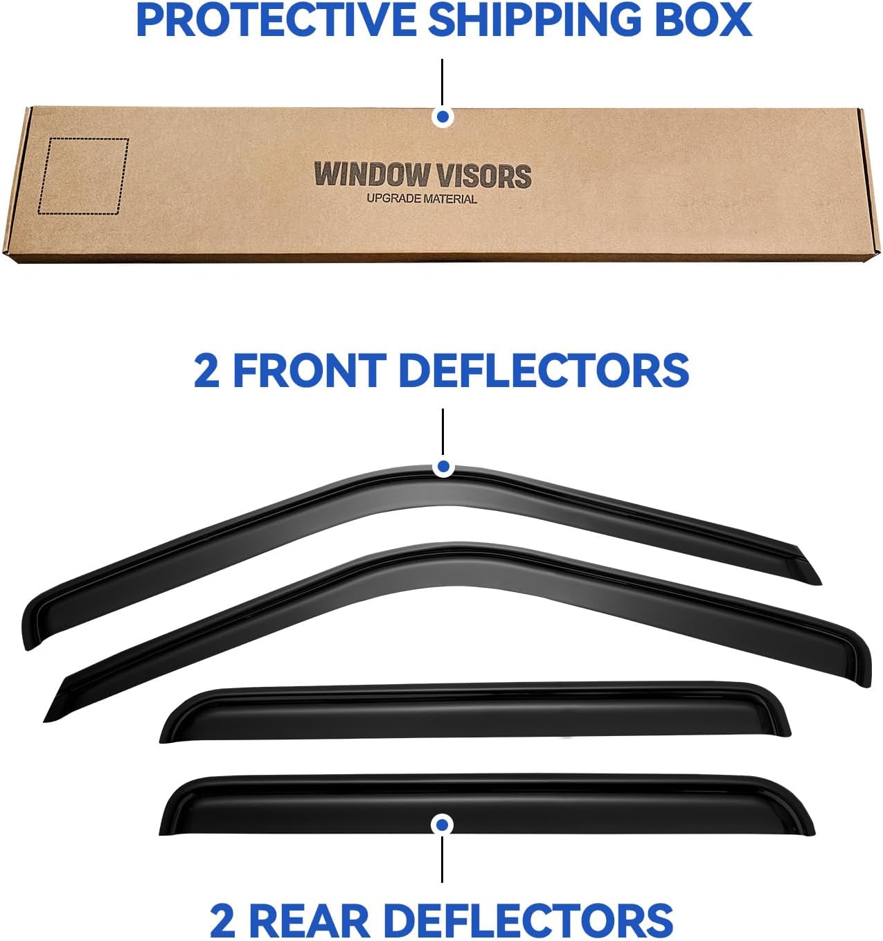 Window Visors Rain Guards for 1995-2000 Chevy Tahoe/GMC Yukon, Out-Channel Window Vent Wind Deflectors Visors Shades for 92-00 C/K1500/2500/3500 Suburban, 99-00 Cadillac Escalade/Yukon Denali Crew Cab