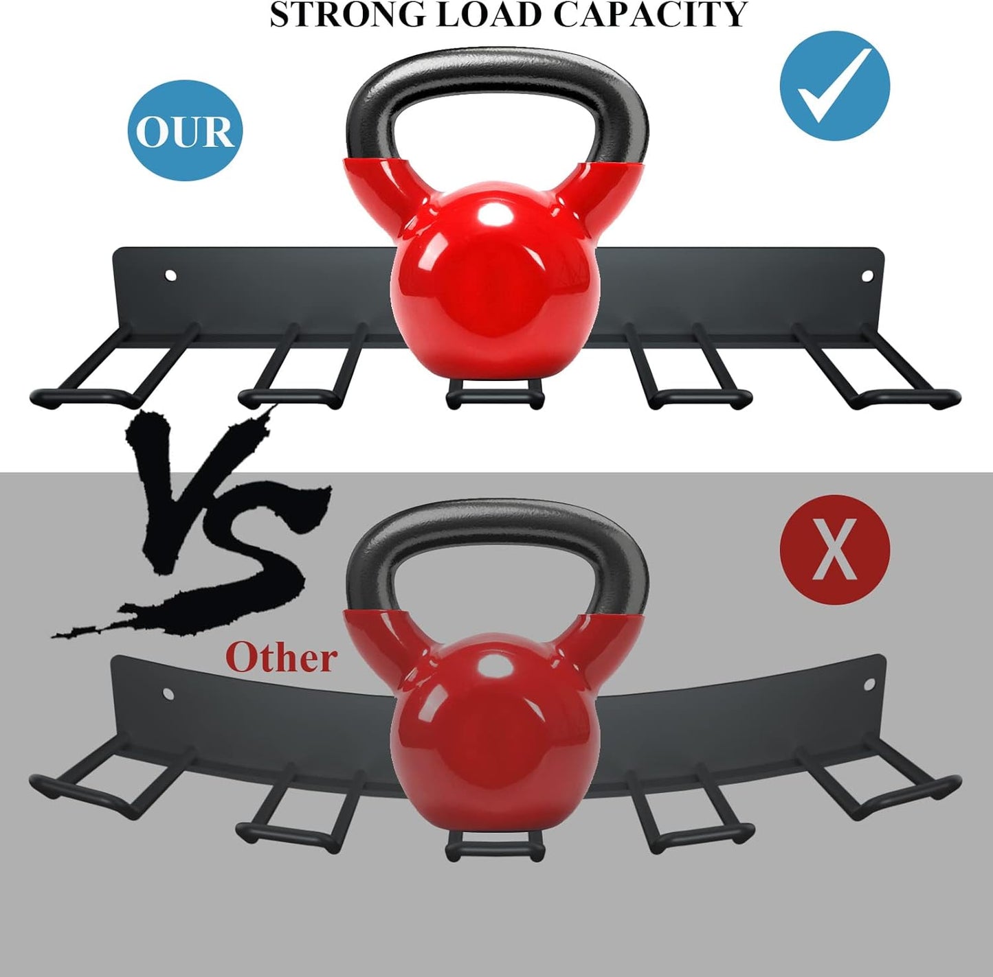 Electric Drill Storage Rack, 2PCS Heavy Duty Metal Wall Mounts, Holds 4 Drills, Compact Storage for Garage or Workshop