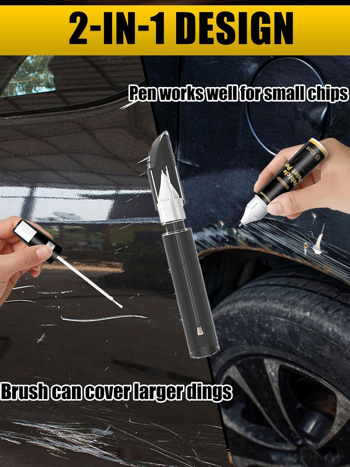 (W6H) Serenity White Pearl Touch Up Paint Compatible with Hyundai, Exact Match Car Paint Pen Automotive Scratch Repair Remover Kit Quick & Easy Solution for Vehicle Chips and Nicks