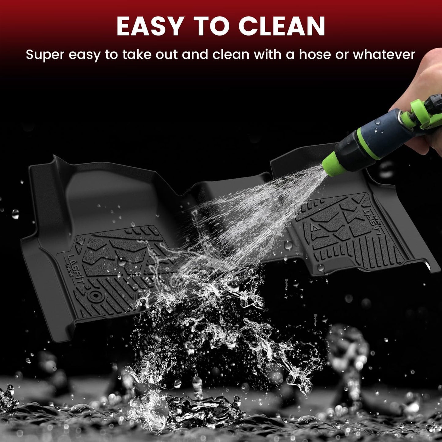 LASFIT Floor Mats 2019-2025 for Chevy Silverado/GMC Sierra 1500, 2020-2025 2500HD 3500HD Crew Cab Only/Bench Seat (Only Fit with Rear Under-Seat Storage, But Not Fit 2nd Row Plastic Storage)