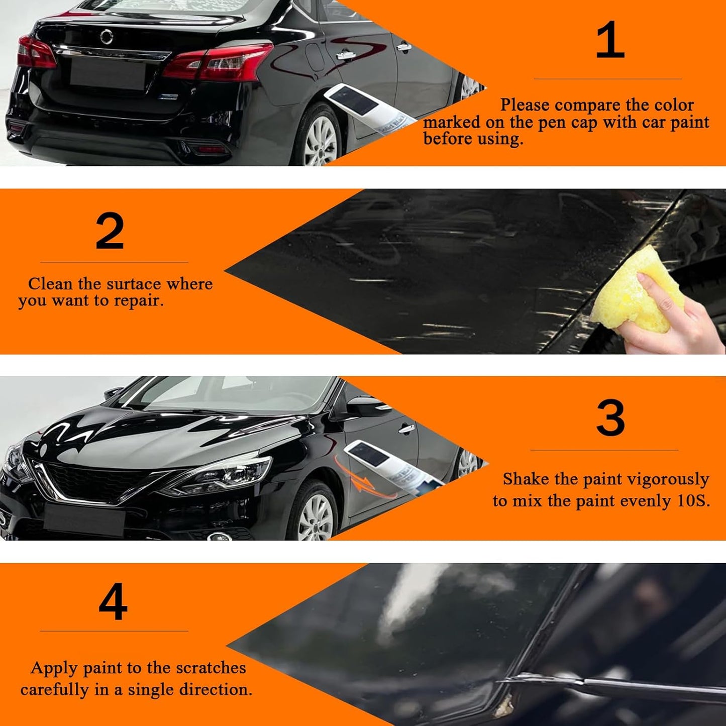 Q10 White Touch Up Paint for Nissan, Car Paint Pen Scratch Repair Two-In-One Touch Up Paint, Premium Car Scratch Remover for Deep Scratches