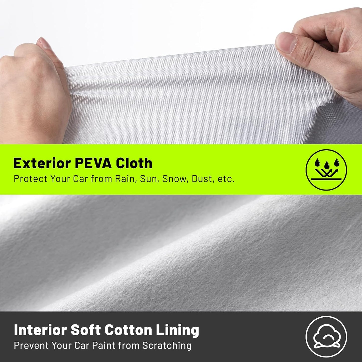 Favoto Car Cover for Model 3 - Custom Fit for Tesla Model 3 Cover 6 Layers Waterproof All Weather Outdoor Rain Snow Sun Protection with Charging Port Ventilated Mesh Door Zipper