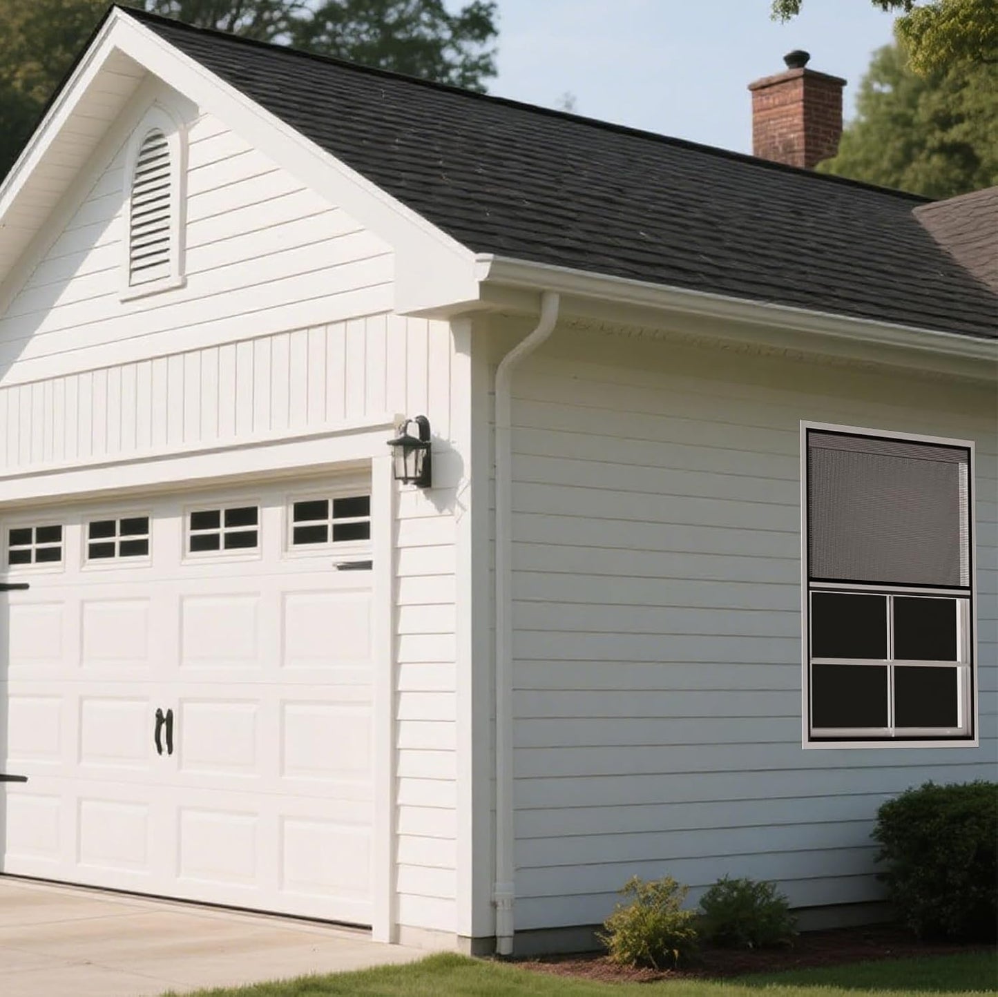 2 Pack 24" x 27"Shed Window, with Tempered Glass and Fiberglass Screen for Shed, Chicken Coop, Playhouse, Household, Garage