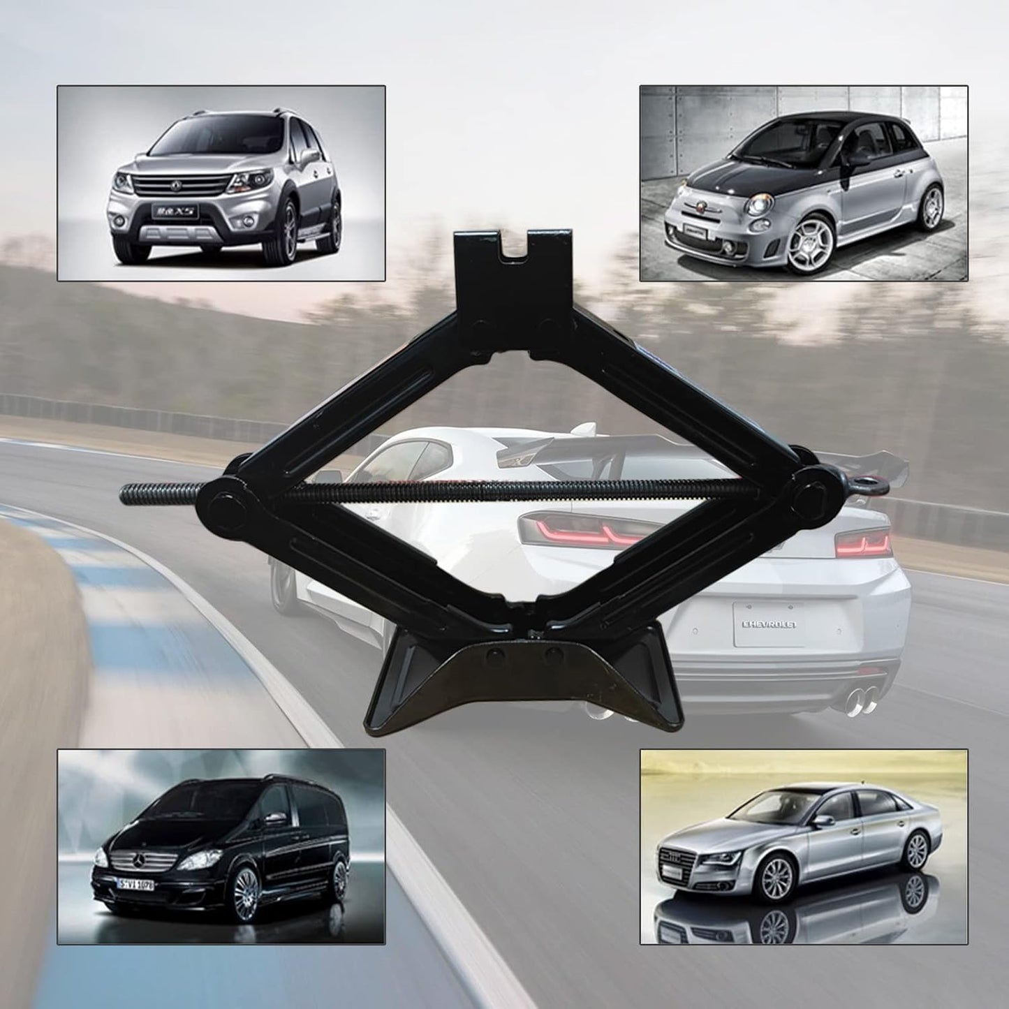 Scissor Car Jack, Scissor Jack with a Maximum Capacity of 2.0 Tons, Heavy Lifting Jack, Used for/SUV/MPV tire Repair and Replacement Tools, with Crank Handle (Hand Crank-2.0 tons)