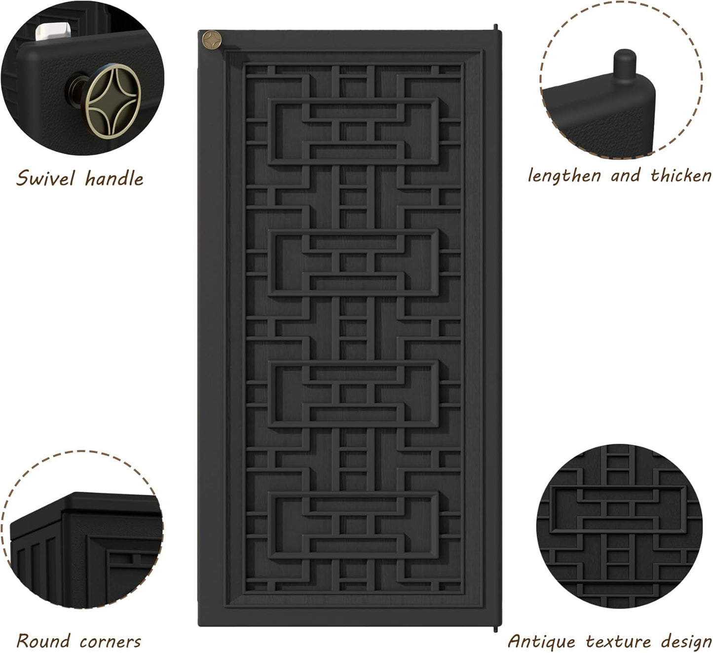 Outdoor Storage Cabinet Waterproof with Shelf,Resin Storage Sheds Outdoor Cabinets for tub towels/chemicals/grill items/Patio/Garden/Backyard, Size 34.3''L*15''W*36.2''H(Black)