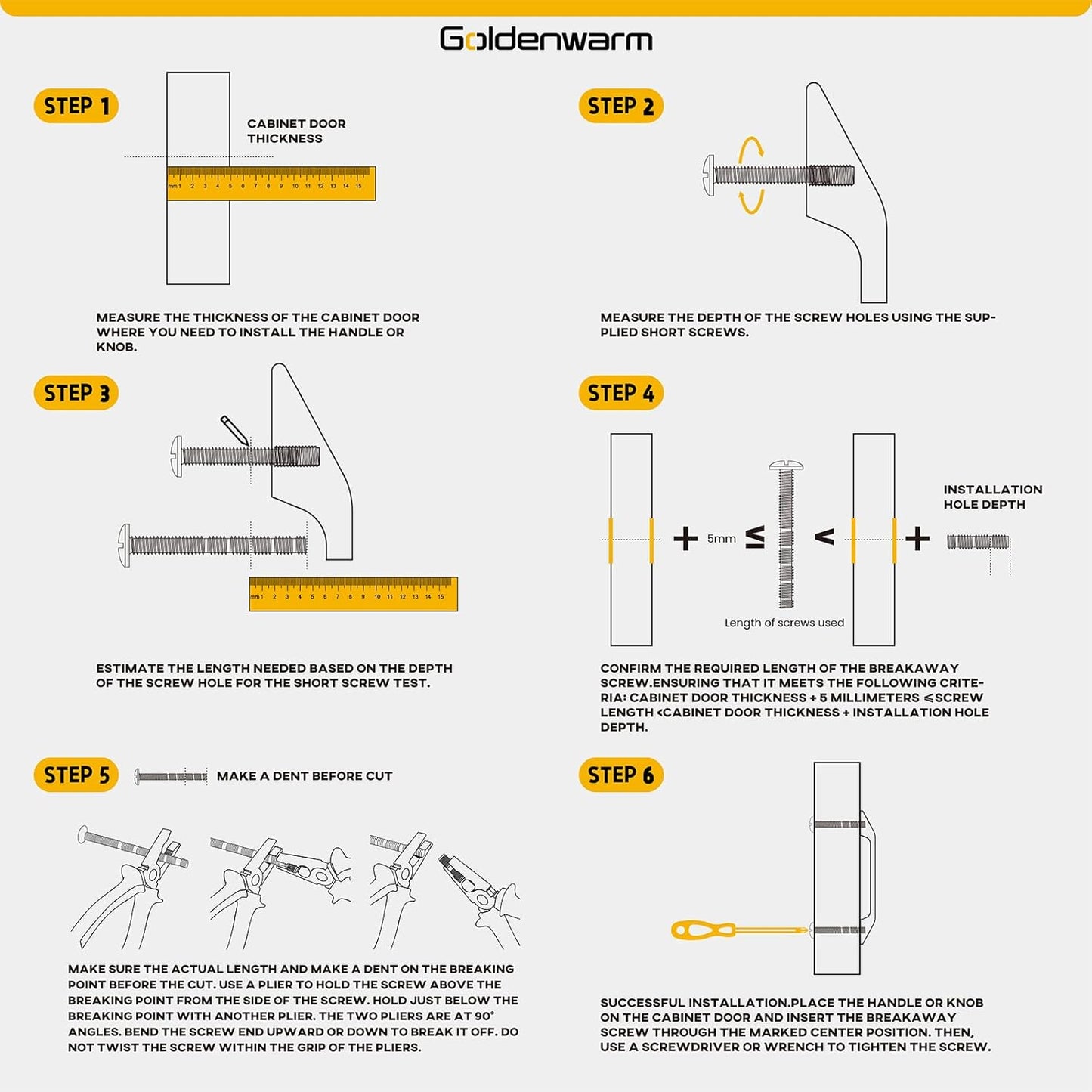 goldenwarm 200 Pack 5 Inch Black Cabinet Handles - Matte Black Drawer Pulls Stainless Steel - 128mm Cabinet Hardware Square Bar Modern Cabinet Pulls for Kitchen Bathroom Cupboard