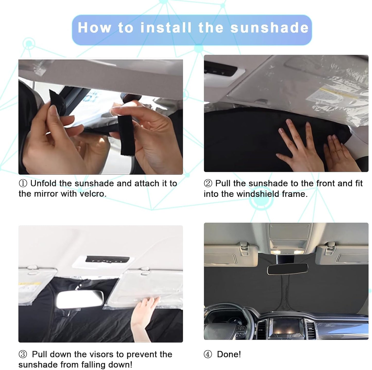 SXCY for 2023 2024 2025 Mazda CX50 Windshield Sunshade for 2023 2024 2025 CX50 S Select-S Premium Accessories 2023 2024 2025 CX-50 Sun Shade Foldable Sun Shield 2024 2025 CX-50 Sun Protector Block UV