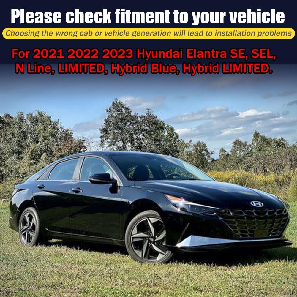 Rain Guards for Hyundai Elantra 2021 2022 2023, Tape-on Side Window Deflectors for Hyundai Elantra, Window Visors for Hyundai Cars,for Hyundai Car Accessories 4 Rain Guards & 2 Car Coasters