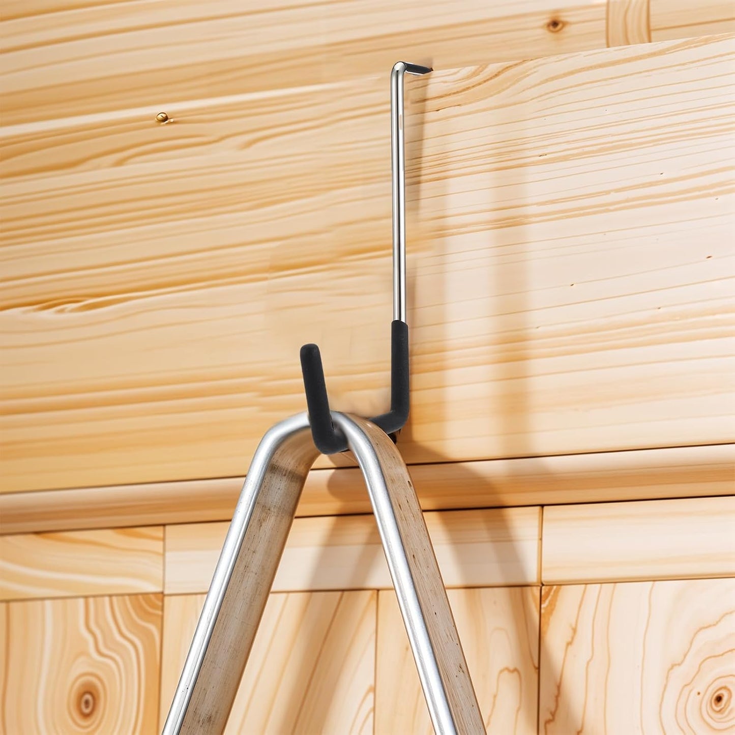 Rafter Hanger Hook, Large S Hooks for Hanging, Ladder Hanger, Bike Hooks, Garage Storage Organizer, Black 8PC