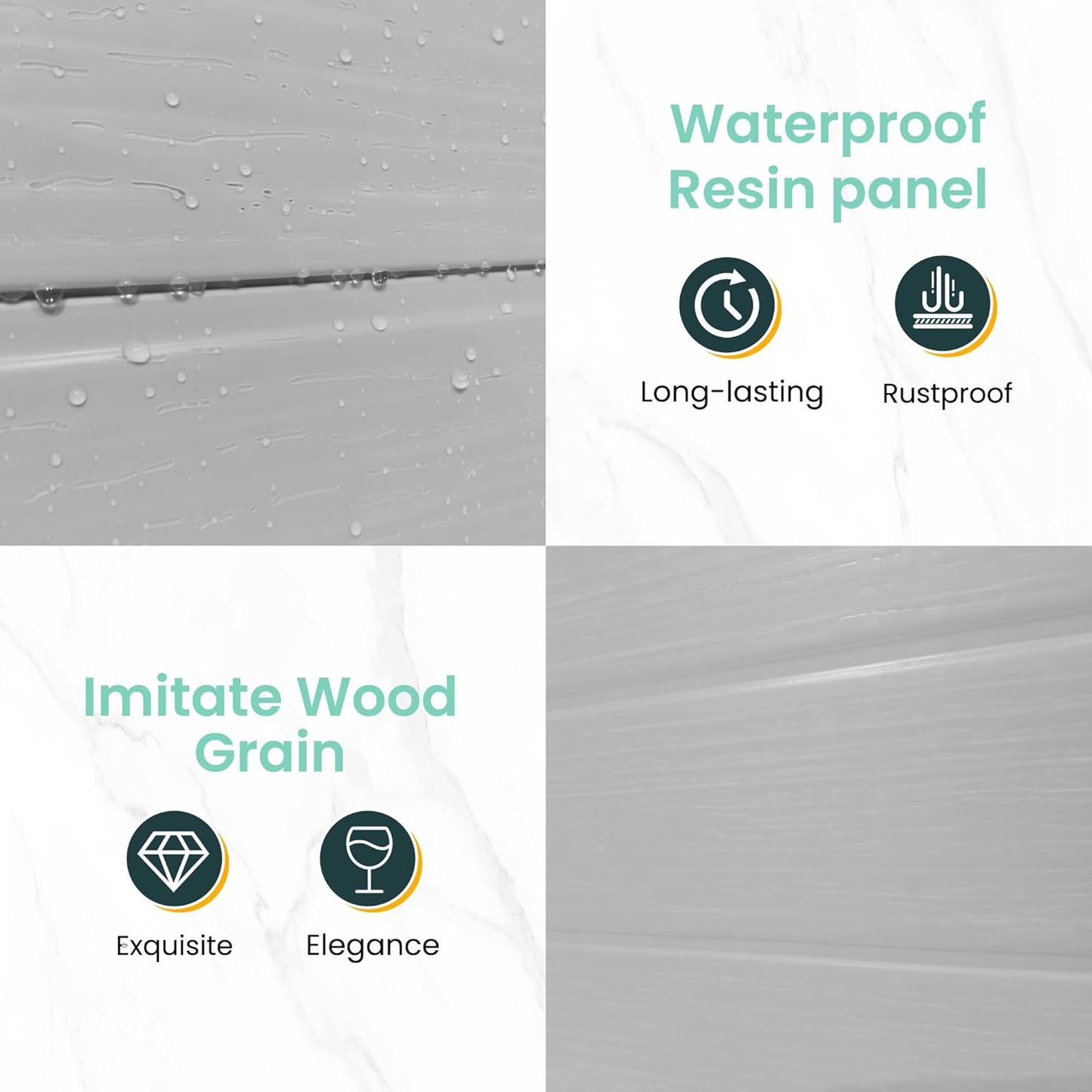 UDPATIO Outdoor Resin Storage Shed 6x4.5 FT, Plastic Garden Shed for Bike, Garbage Can, Tool, Outside Sheds with Lockable Door for Backyard, Patio, Lawn, Grey & White