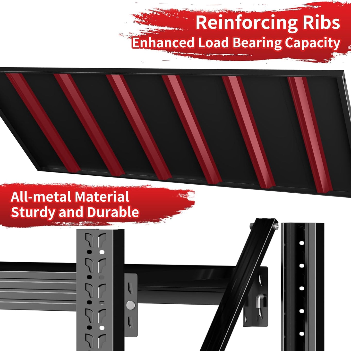 4000LBS Garage Shelving 48" W Garage Shelving Heavy Duty 4-Tier Metal Storage Shelves Adjustable Shelf Unit Storage Rack for Basement Supermarket Warehouse 48" W x 24" D x 78" H Black