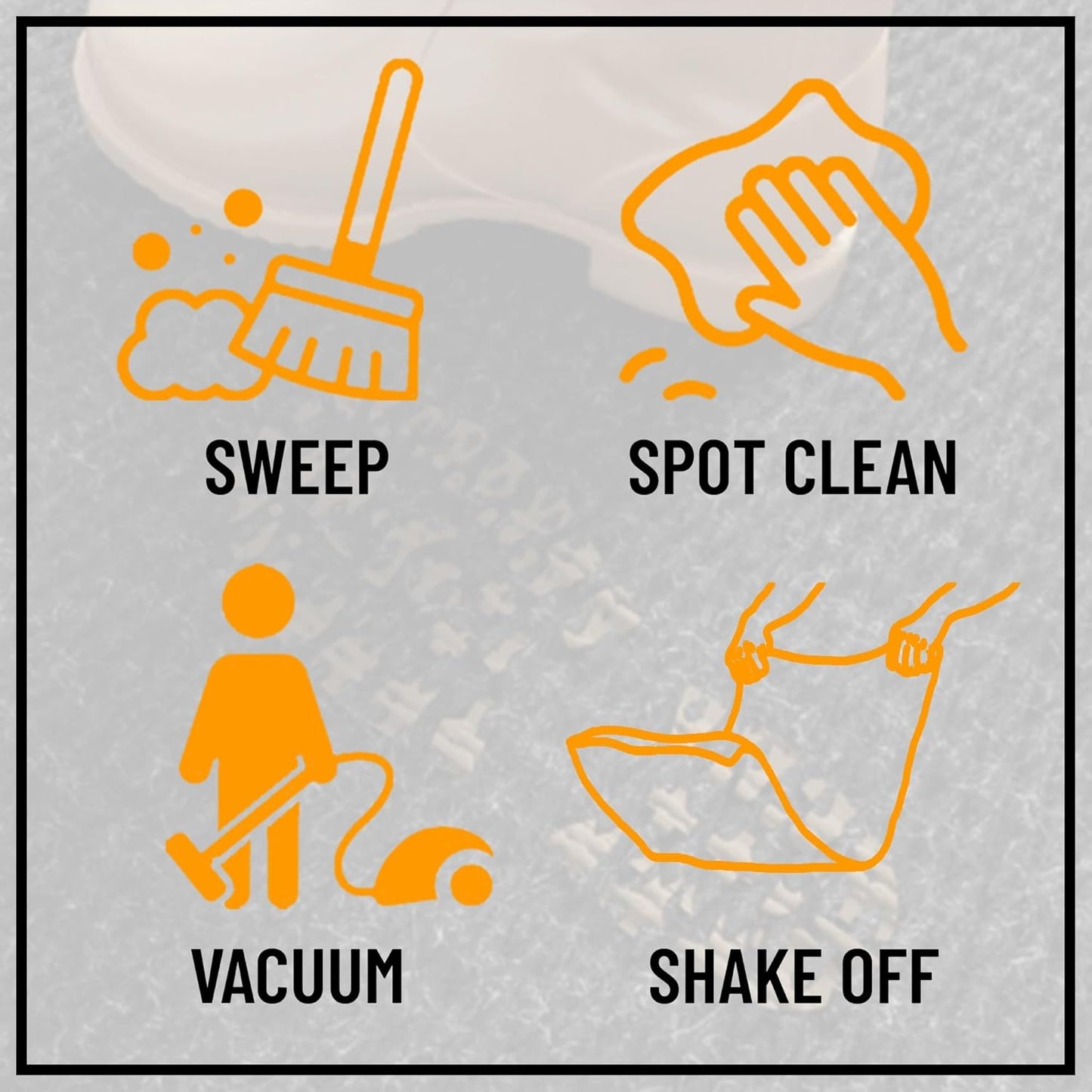 Ottomanson 2' x 25' Hallway Runner with Scraper Pile Extra Durable Non-Slip Rug Mat for Indoor & Outdoor Use - Ideal for Kitchen, Entryway, Patio & Garage - High-Traffic Carpet, Black