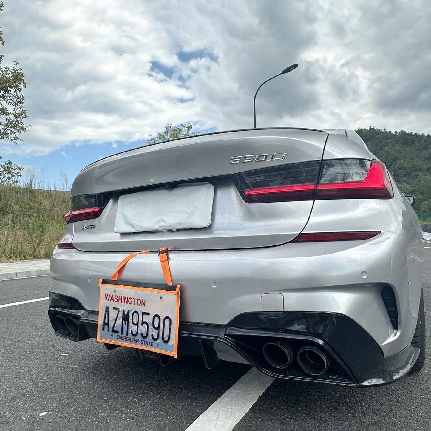 License Plate Holder with Hanging Strap, Test Drive Tag Bag, Dealer Plates License Frame Cover, for Car SUV Truck (Orange, 3)