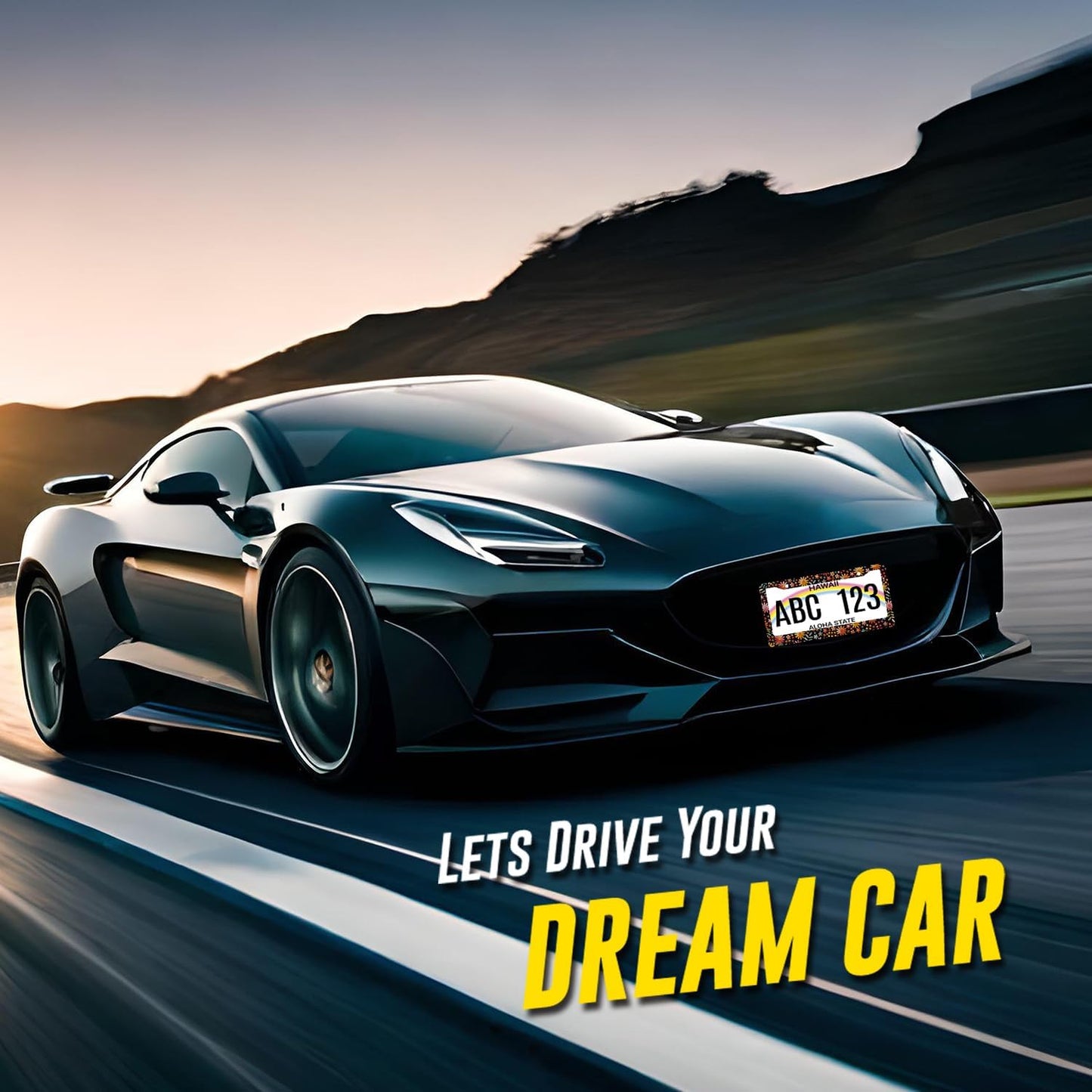 Beautiful Flowers License Plate Frame Colorful Floral License Plate Holder Stainless Steel Flower Colorful Car Accessories Decoration 6.3"X12.3" with 2 Holes Screws