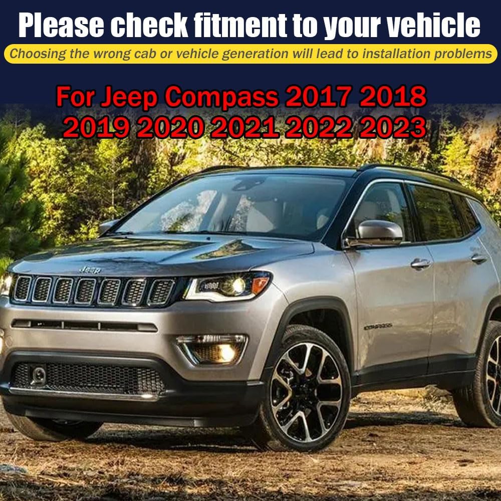 Rain Guards for Jeep Compass 2017-2023, Tape-on Side Window Deflectors for Jeep Compass, Window Visors for Jeep Cars, for Jeep Car Accessories, 4 pcs