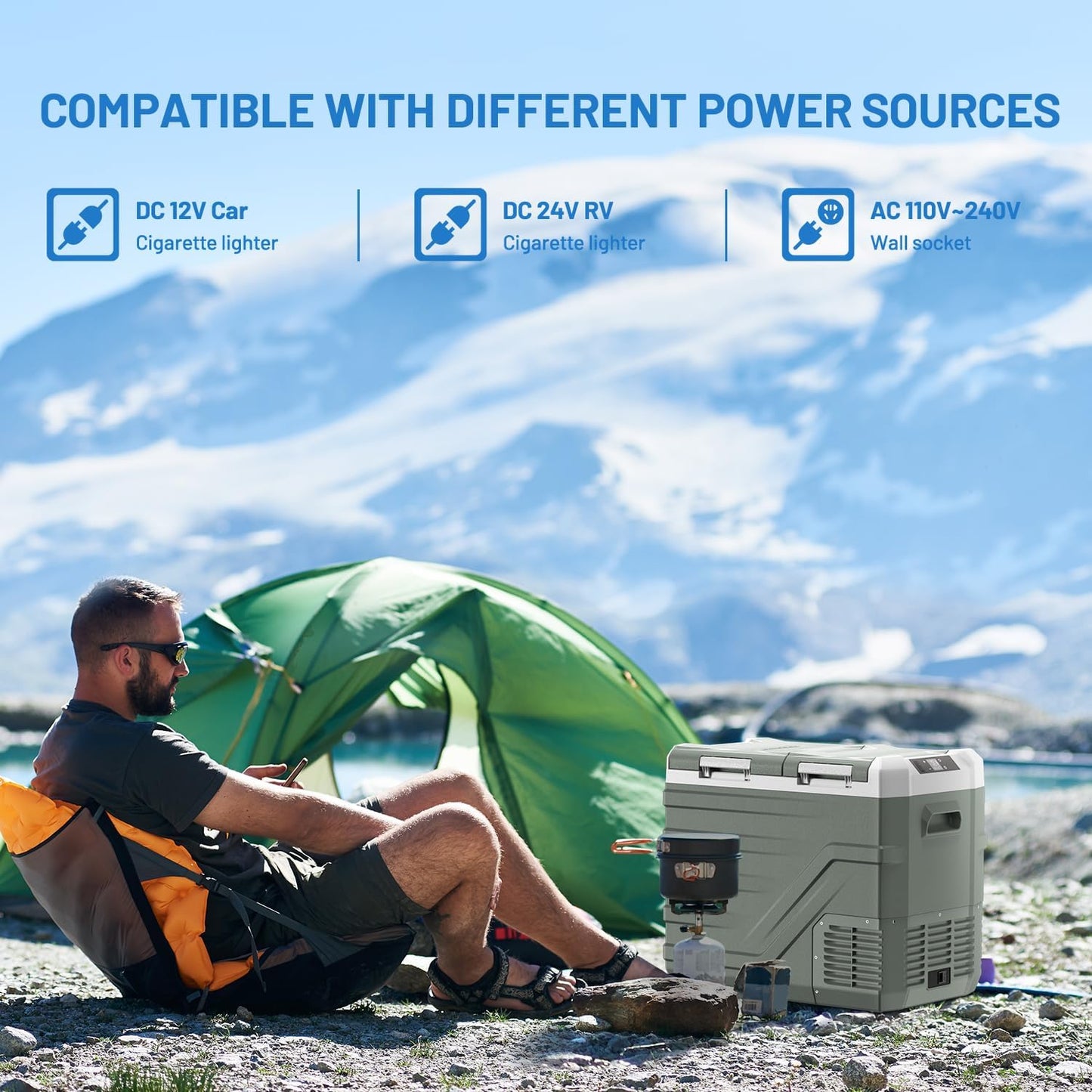 Alpicool 12 Volt Car Refrigerator Portable Refrigerator for Car 12V Refrigerator Dual Zone 41 Quarts Portable Fridge for Car (-4℉~68℉) 12V/24V Electric Car Cooler for Vehicle Camping RV Refrigerator