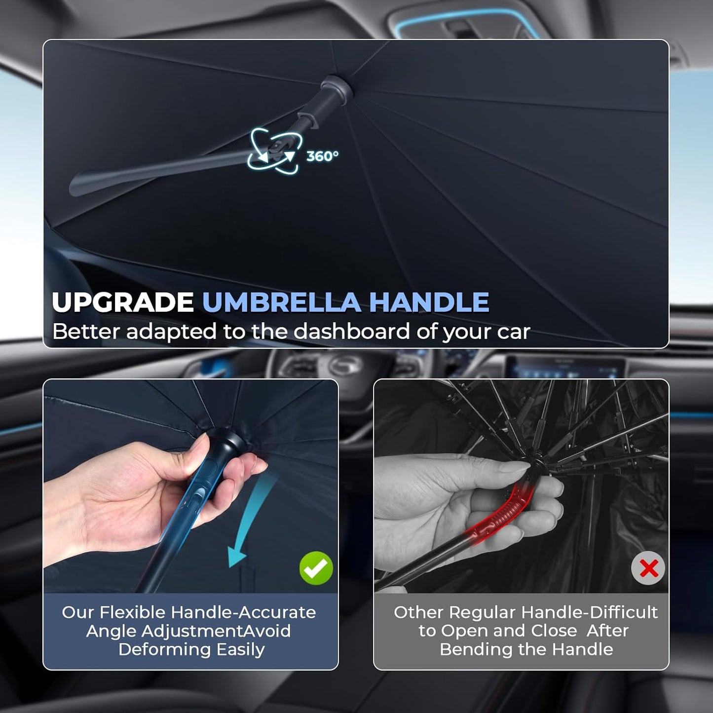 Windshield Sun Shade Umbrella for 2022-2025 Acura MDX Accessories: Custom Fit 210T Silver, Foldable Sunshade Front Window Sun Visor, Blocks UV Rays Keeps Car Cool for Base, Technology, A-Spec, Advance