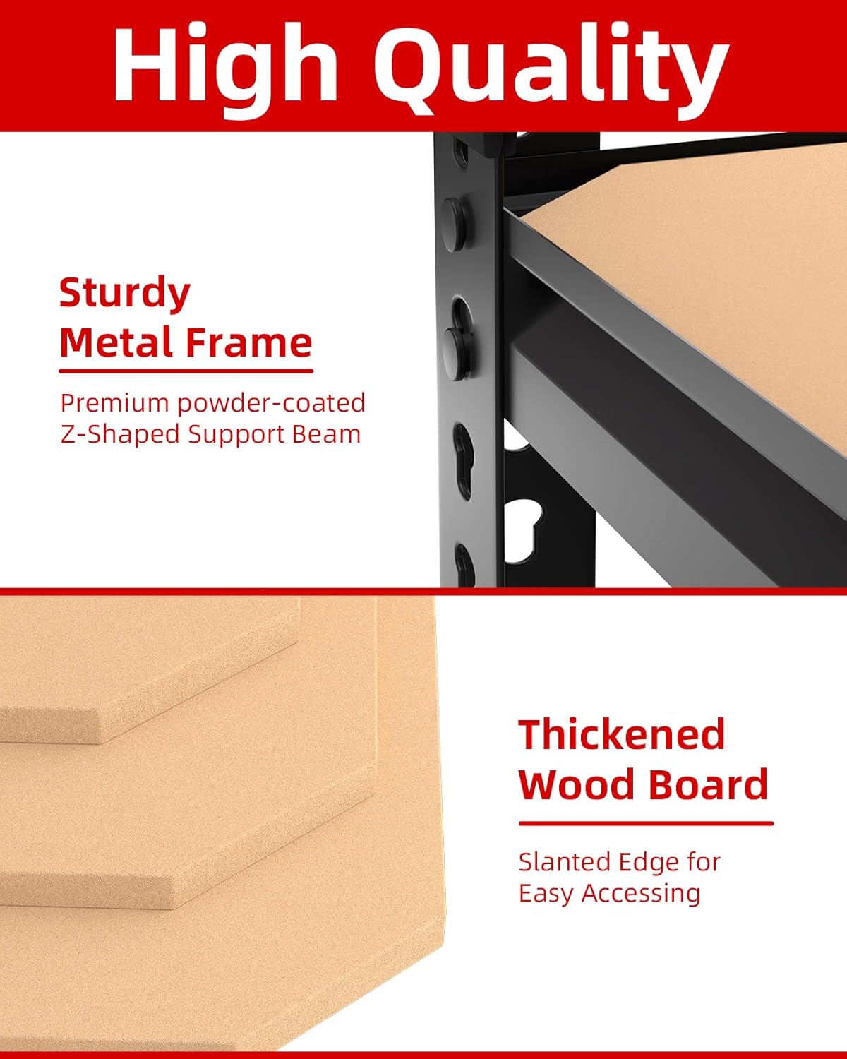 PrimeZone Heavy Duty Garage Storage Shelves - 48" W X 24" D X 72" H Adjustable Metal Shelving Unit, 5 Tier Industrial Shelves for Storage Standing Utility Rack for Warehouse, Basement, Black, 6 Pack