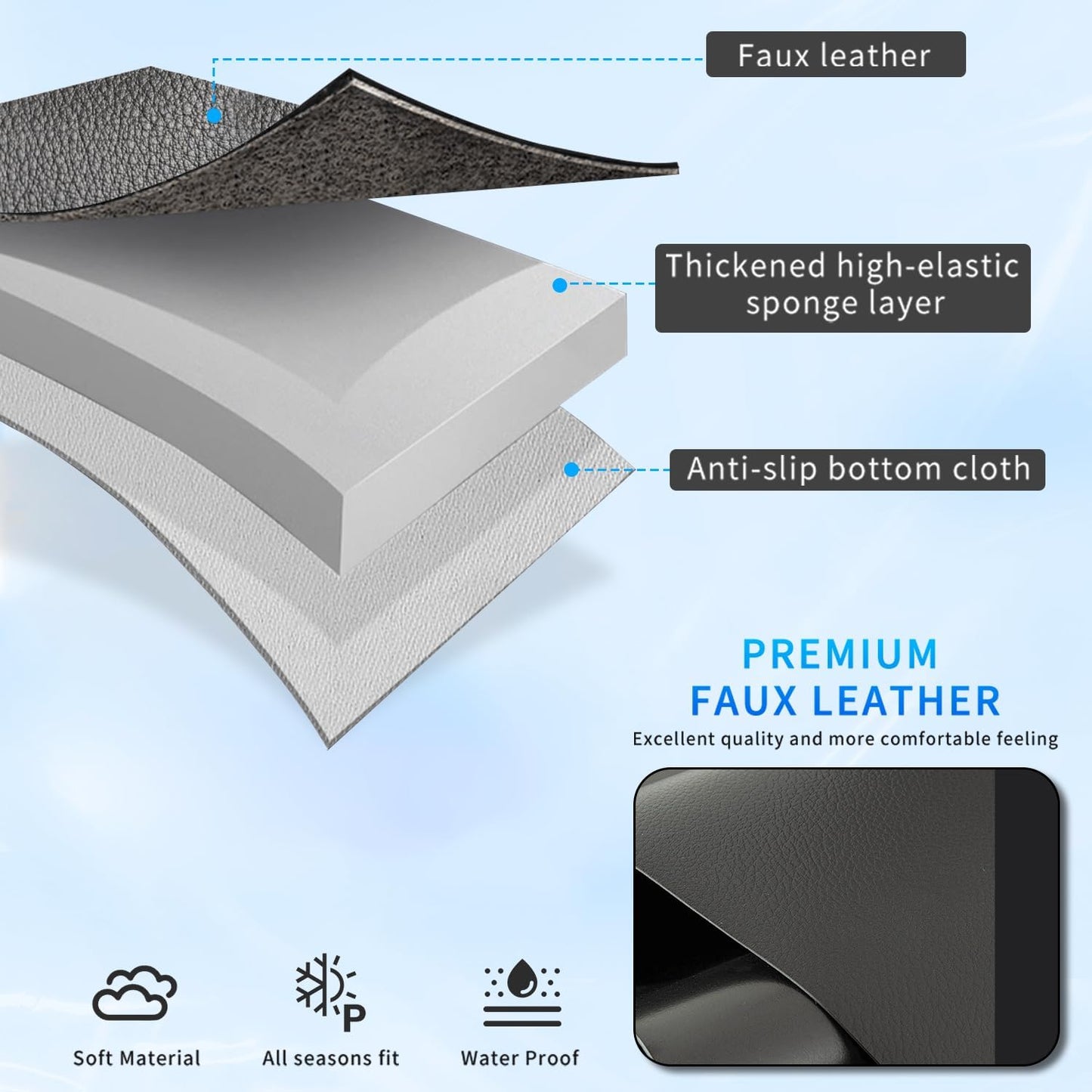 Car Seat Covers Full Set for Toyota Tacoma Double & Crew Cab 2023 2022 2021 2020 2019 2018 2017 2016 Tacoma Interior Accessories Premium Faux Leather Breathable Waterproof (Black+Gray)