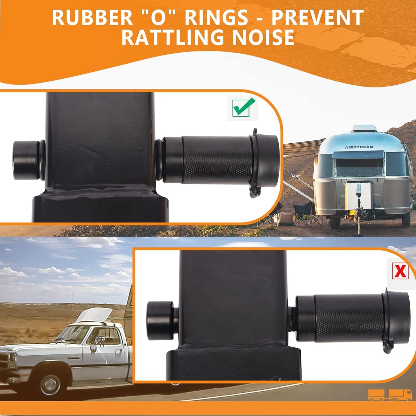 Trailer Hitch Locks, Hitch Lock with 5/8'' Pin Fits Class III IV 2" Hitch Receivers, Tow Hitch Lock with Anti-Rattle O-Rings for Trailer Truck Car Boat (1 Pack)