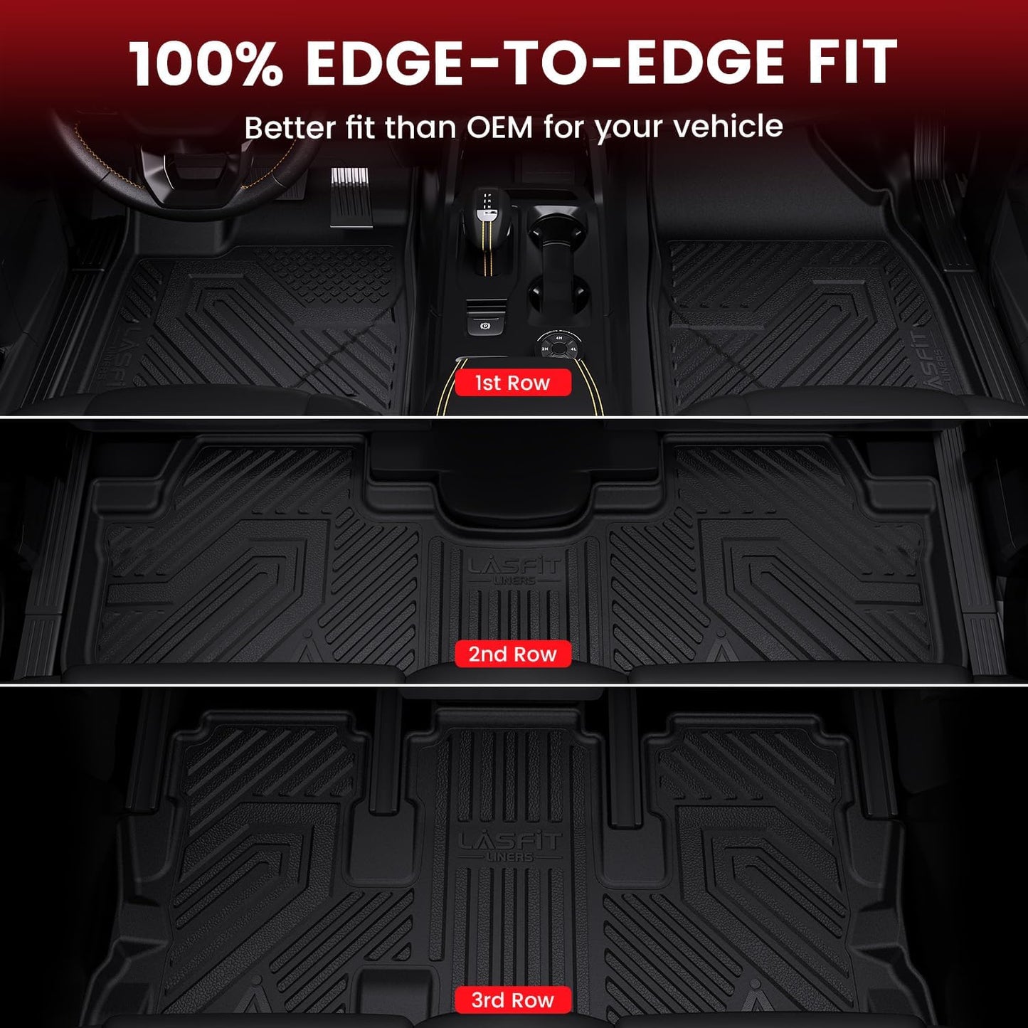 LASFIT Floor Mats & Cargo Mat Fit for Mazda CX-30 2025-2020 Custom Fit TPE All Weather Car Mats 2025 2024 2023 2022 2021 2020 Floor Liners & Trunk Mat Full Set Accessories for Mazda CX30, Black