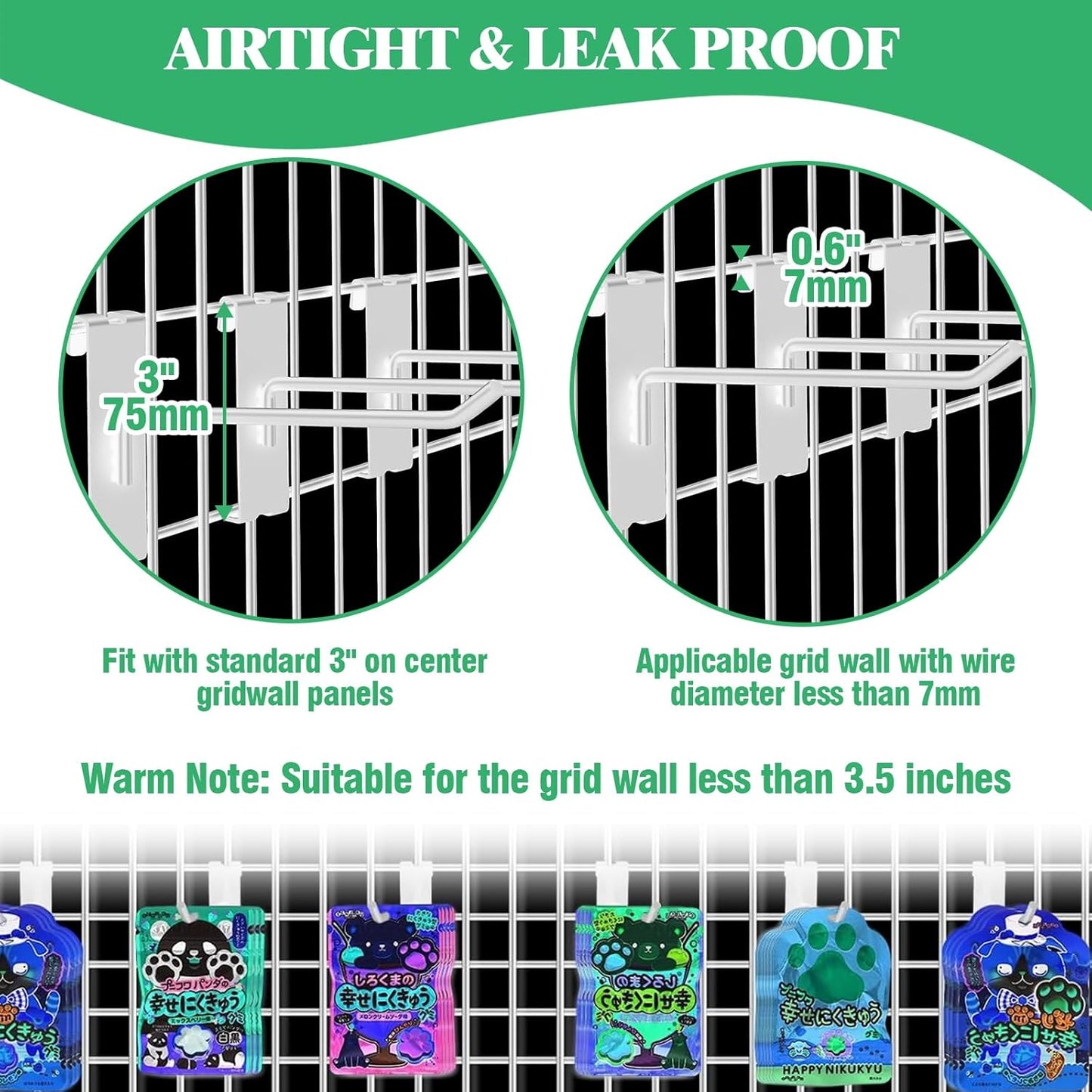 40Pcs 10" Gridwall Display Hooks Assortment Set, White Metal Grid Wall Panel Hanging Display Hook for Garage Shop Retail Storage, Wire Diameter 5mm/ 0.2”