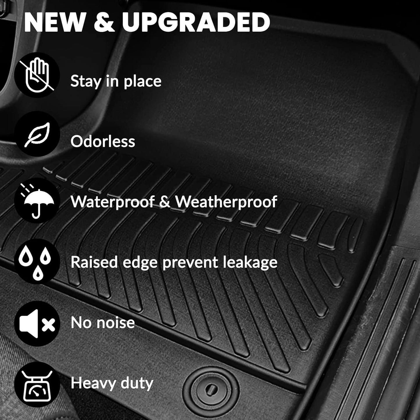 Auxko All Weather Floor Mats Cargo Mat for Honda Accord 2018-2022 TPE Liners Accessories Guard Odorless Anti-Slip All Season Floor Liners Trunk Liner for Honda Accord 2022 2021 2020 2019 2018