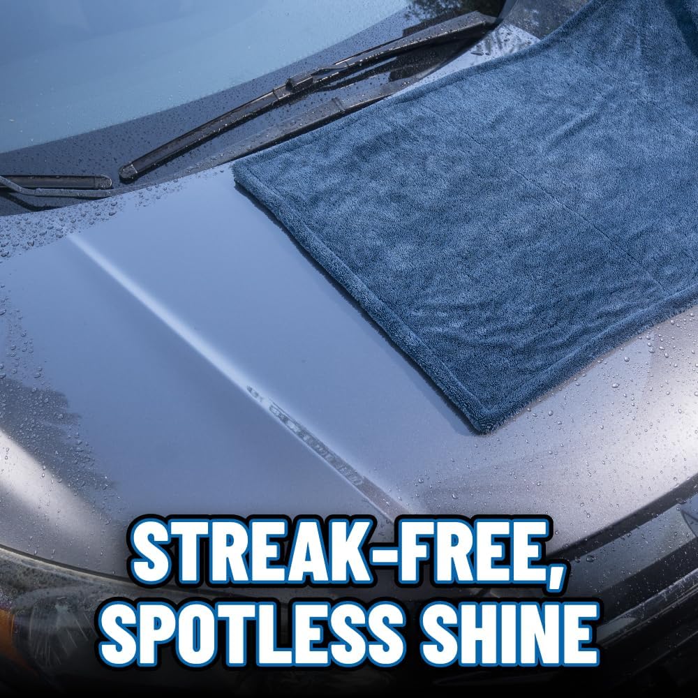 Chemical Guys, Megalodon, Microfiber Drying Towel with Twisted Loop Technology (Super Plush for Car, Truck, SUV, RV, & More) 24" x 36" Dark Blue - MIC531