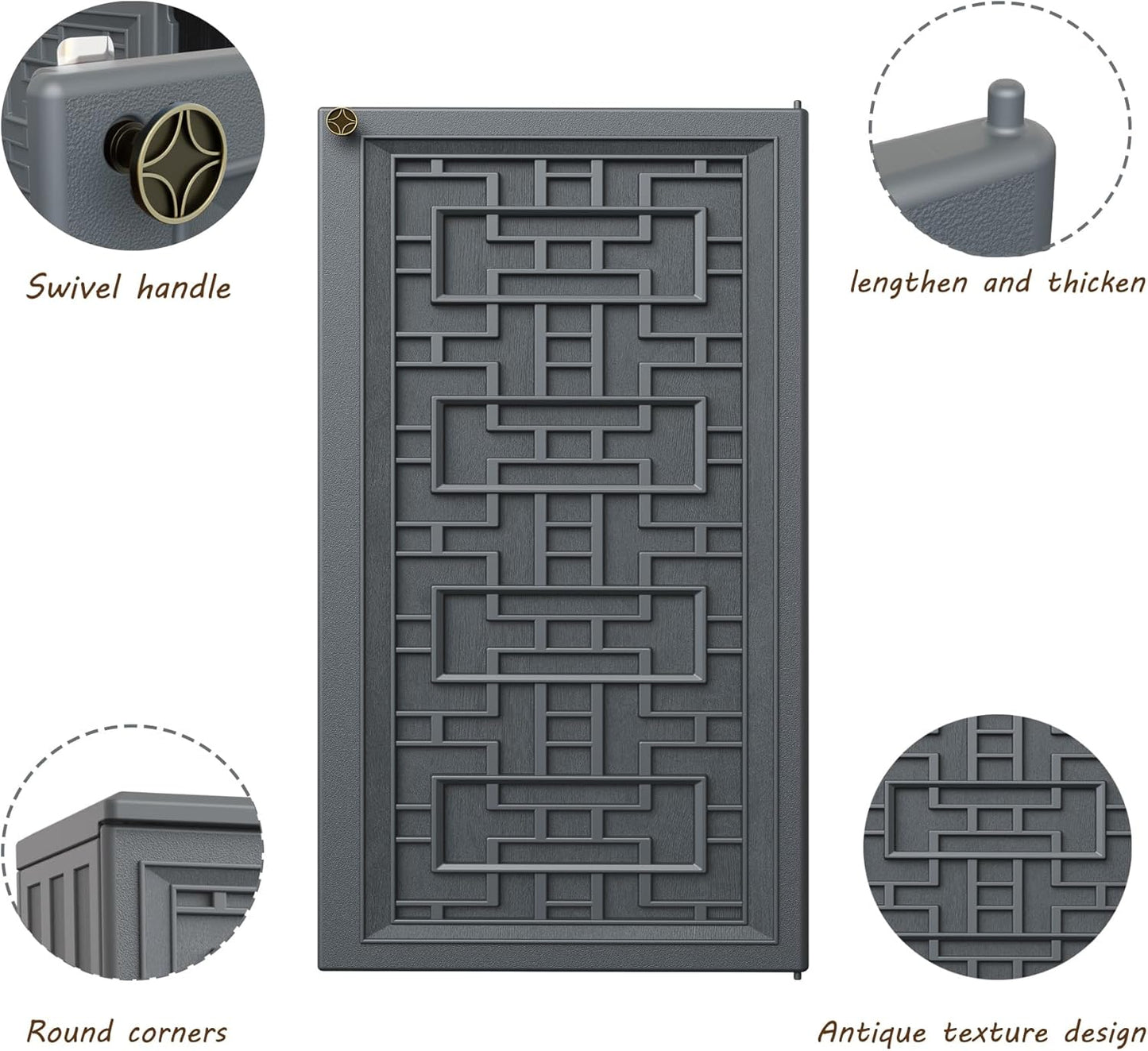 Indoor Outdoor Storage Cabinet Waterproof with Shelf,Plastic Storage Sheds Outdoor Cabinets for Patio/Garden/Backyard, Size 34.3''L*15''W*36.2''H(Gray)