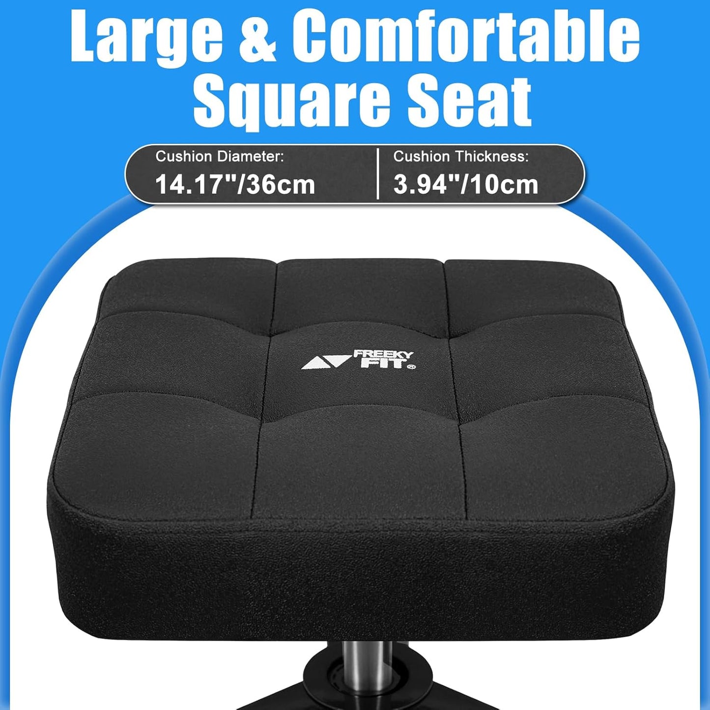 Adjustable Shop Stool,Garage Mechanic Stool Chair,Work Seat for Workshop, Adjustable Height, 360° Swivel Padded Square Seat,Tool Storage, 350 LBS Capacity, Heavy Duty, Black