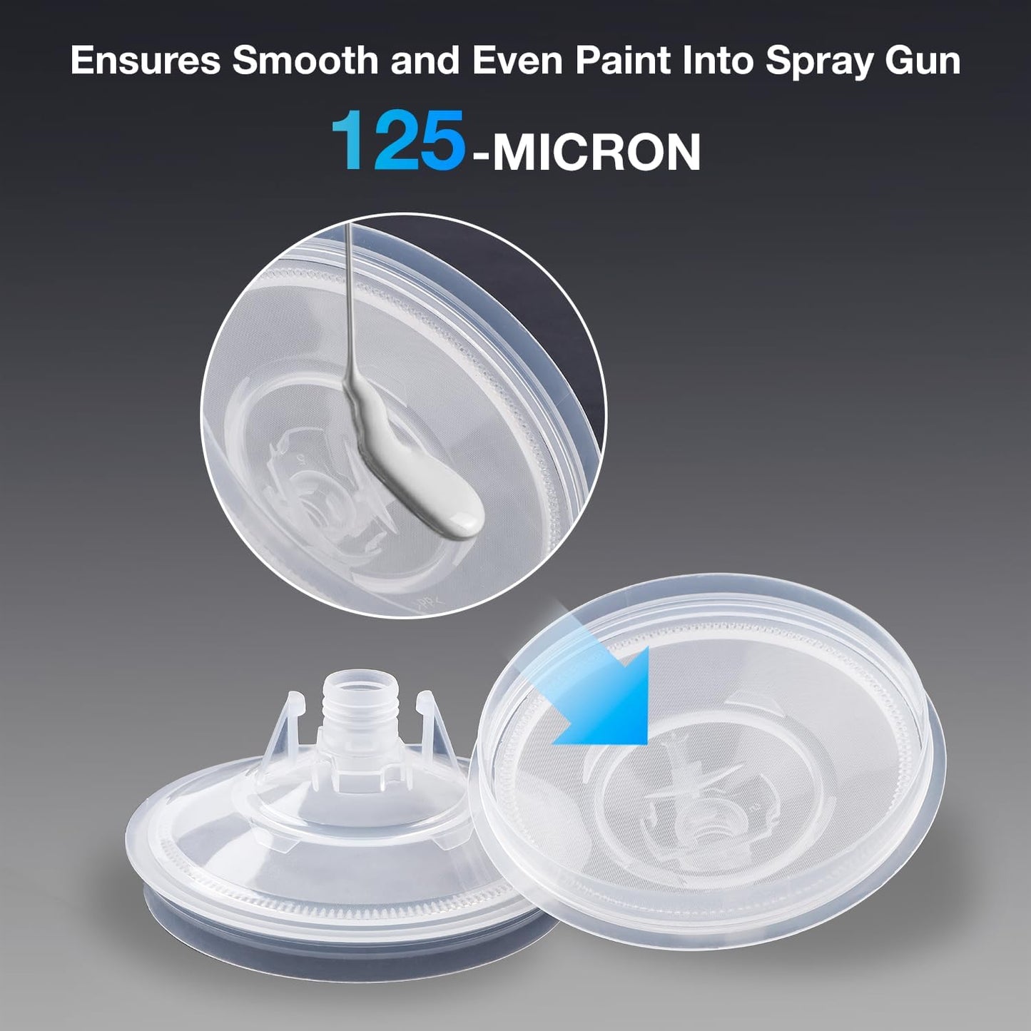 Disposable Paint Cup System 20 Ounce (600ml) Kit - 50 Pack Paint Cups with Lids, 2 Hard Cup with Retainer Ring, 20 Plugs, 2 Cup Adapter, PTFE Tape, Paint Stirrer for Automotive Paint Gun