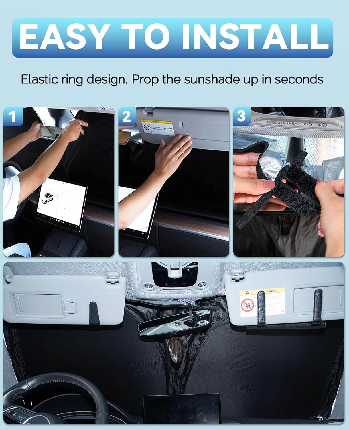 Sun Shade Sunshade Windshield Cover for Mazda CX5 CX-5 2017-2024 2025 Fit CX5 Sport, Touring, Grand Touring, 4 Door Crossover Sun Visor Front Double-Layer Window Shade Keep Car Cool Blocks 99% UV Rays