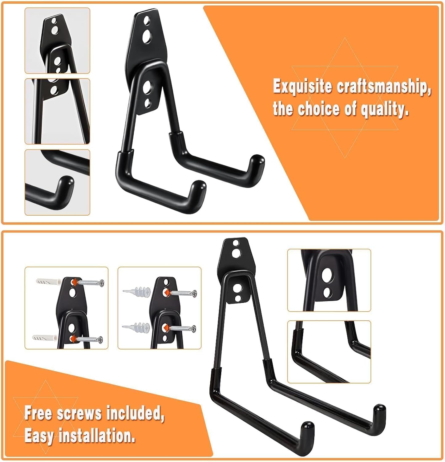 Garage Hooks,16 Pack Garage Hooks Heavy Duty,Utility Steel Garage Storage Hooks,Wall Mount Garage Hanger&Organizer for Organizing Power Tools,Ladders,Bulk Items,Bikes,Ropes and More Equipment