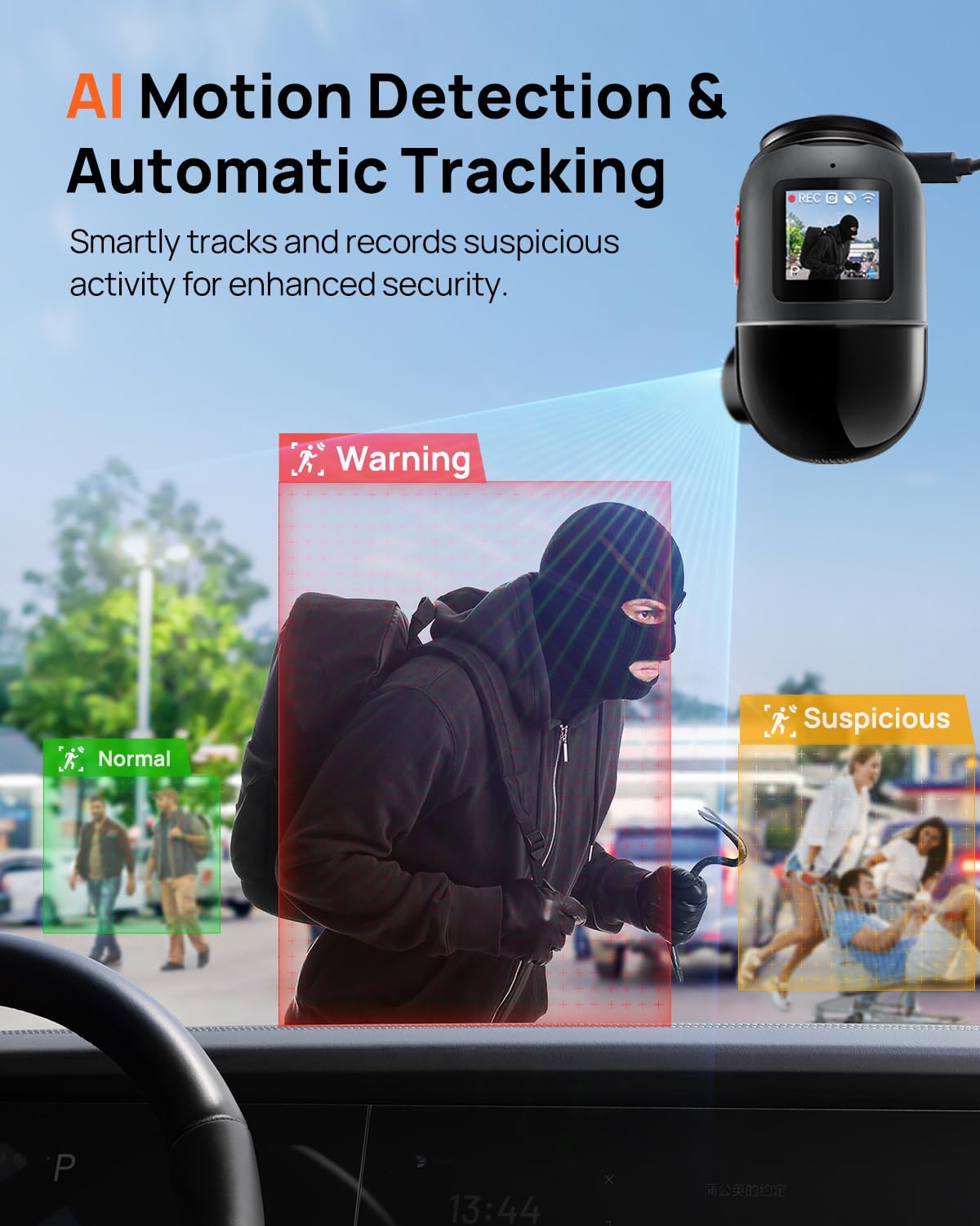 70mai Dual Dash Cam Front and Rear 4K, Car Camera for Cars with Sony IMX678, STARVIS 2 Night Vision, 4G LTE, AI Motion Detection, ADAS, 5GHz Wi-Fi 6, Parking Monitor, Voice Control (4K Omni X800)