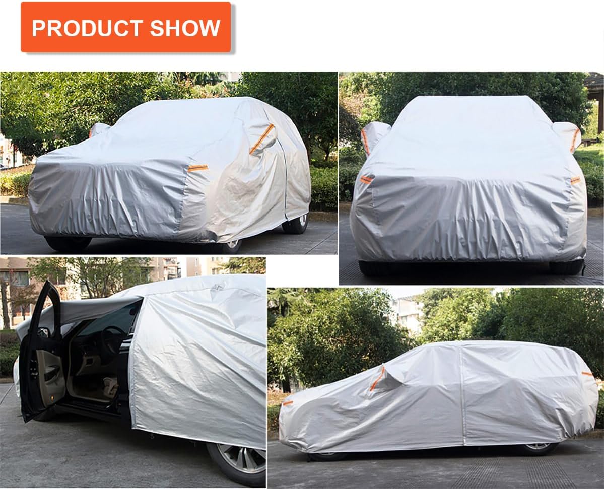 Kayme 6 Layers SUV Car Cover Custom Fit for Mazda CX-9 CX9 CX-90 CX90 CX 90 (2006-2025) Waterproof All Weather for Automobiles, Outdoor Full Cover Rain Sun UV Protection.Silver