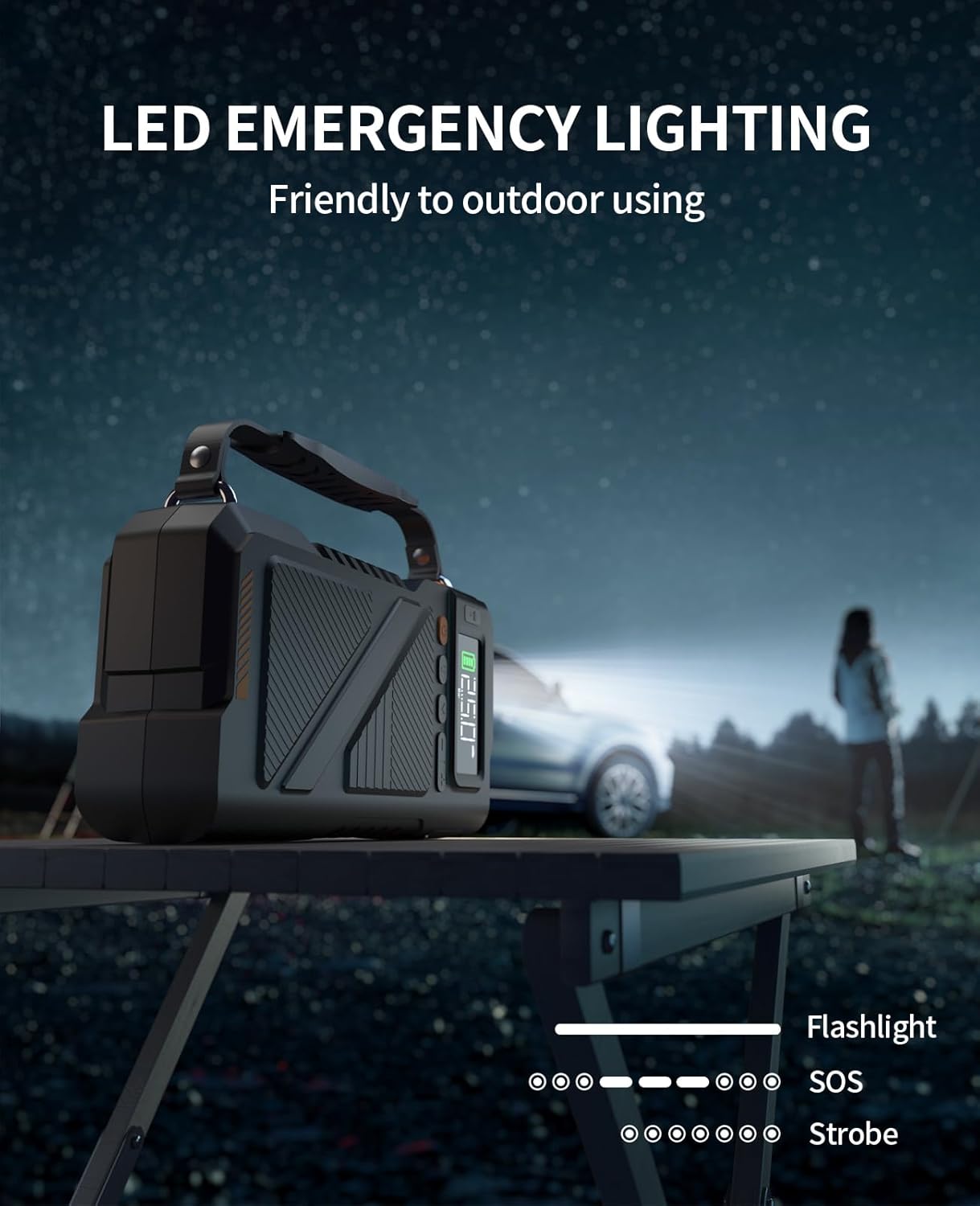 Portable Car Jump Starter with Air Compressor, 8000A Jump Box Combo 150PSI Tire Inflator, 12V Vehicle Jumpstarter Power Pack for All Gas/12L Diesel