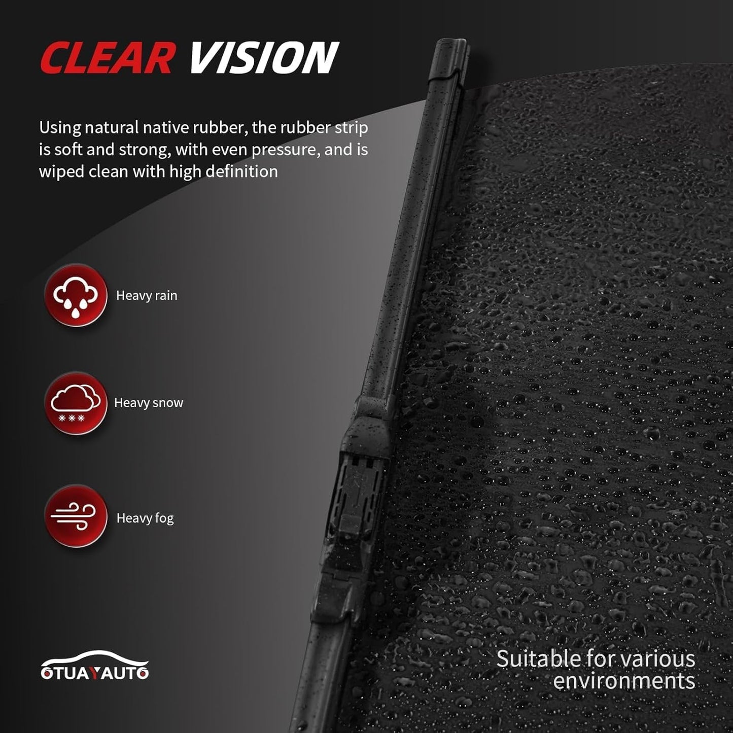 OTUAYAUTO Windshield Wiper Blades - Replacement for BMW X5 2019-2023, Front and Rear Wipers Set, Top Lock - 26"+20"+14" (Pack of 3)