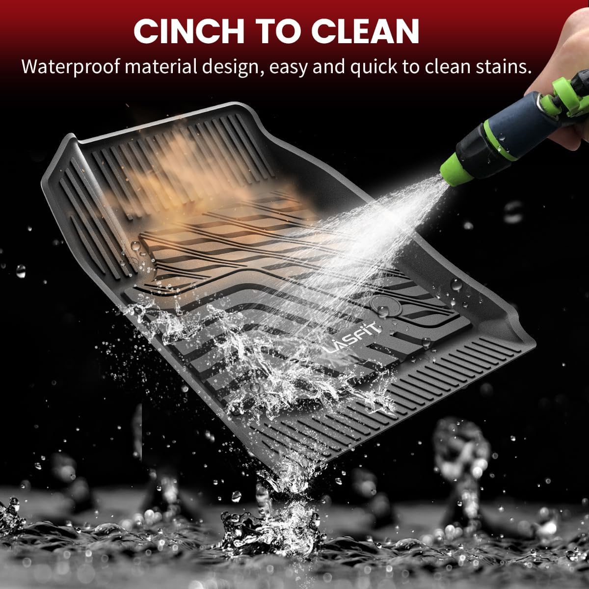 LASFIT Floor Mats for Chevrolet Chevy Colorado/GMC Canyon 2015-2022 (Only Crew Cab), All Weather TPE Custom Fit Automotive Floor Mats for Cars, 1st and 2nd Row Car Floor Mats Full Set, 3 PCS, Black