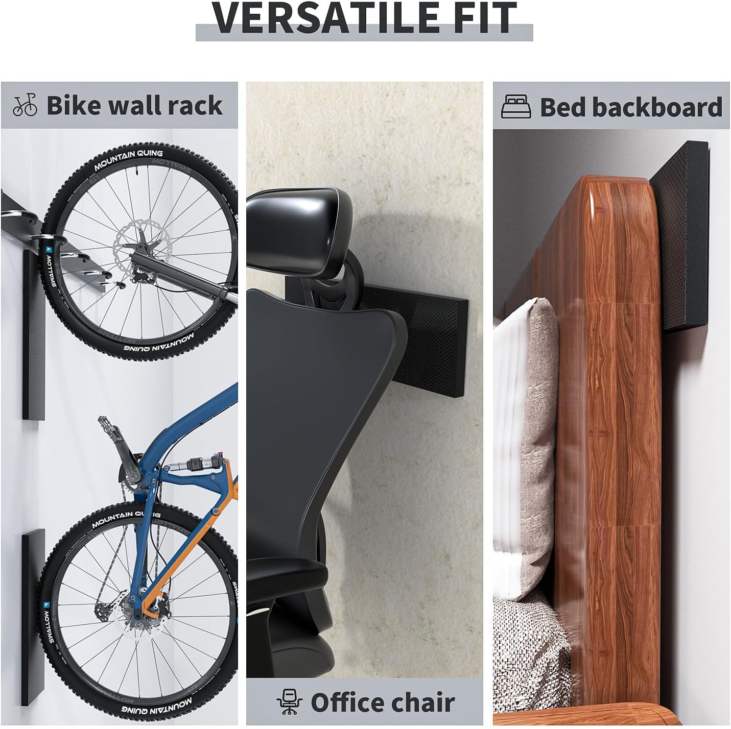 GWP02S Garage Wall Protector Car Door Protectors, Garage Accessories, Parking Stopper for Garage, Tool-Free, Designed in Germany (2-Pack Black)