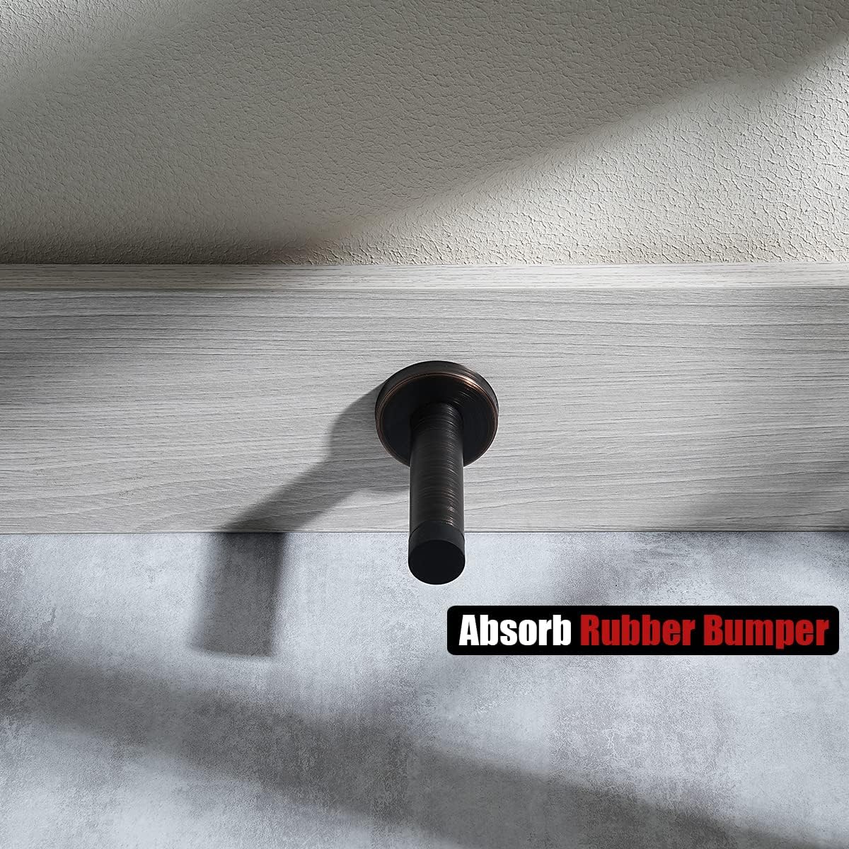 JQK Door Stopper Oil Rubbed Bronze, 304 Stainless Steel Thicken 1mm Sound Dampening Door Stop Bumper Wall Protetor, ORB, DSB5-ORB