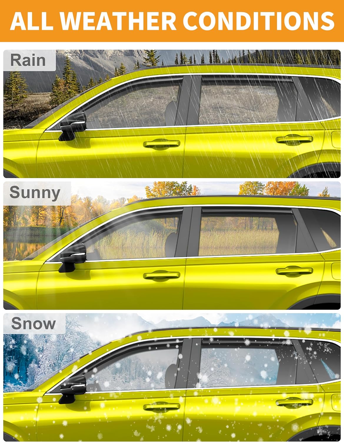 in-Channel Window Rain Guards Fit for Jeep Grand Cherokee 2011-2021 Limited Extra Durable Window Deflectors Vent Visors Shades Car Accessories Visors Rain Guards -4 pcs