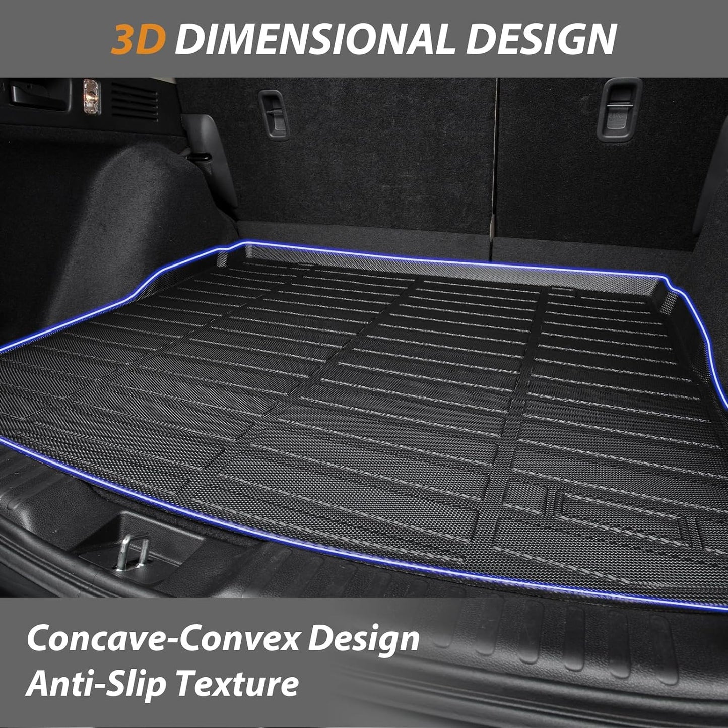 AIPOIL® Floor Mats & Cargo Liner Set for 2019-2025 Audi Q3 All Weather Protection TPE Anti-Slip Automotive Full Set Custom Car Mats Accessories - Black