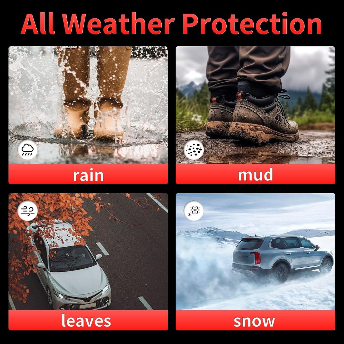 Wayhigh-All Weather Floor Mats and Cargo Mat Set Fit for Hyundai Tucson 2016-2021 TPE Car Mats Waterproof Heavy Duty Rubber Floor Liners for Tucson Tucson Accessories